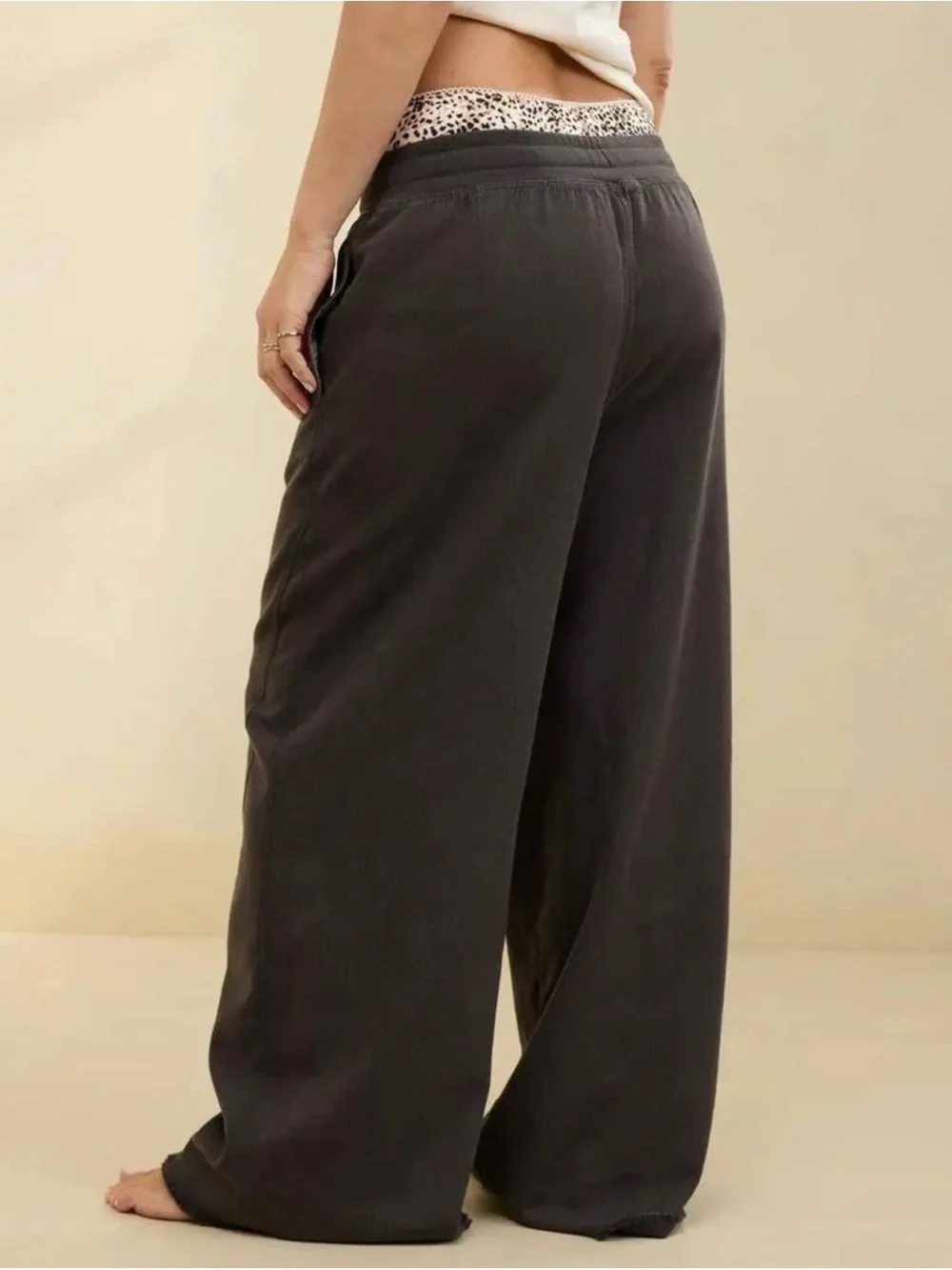 Aerie soft landing trousers in smoked grey, size small LONG length